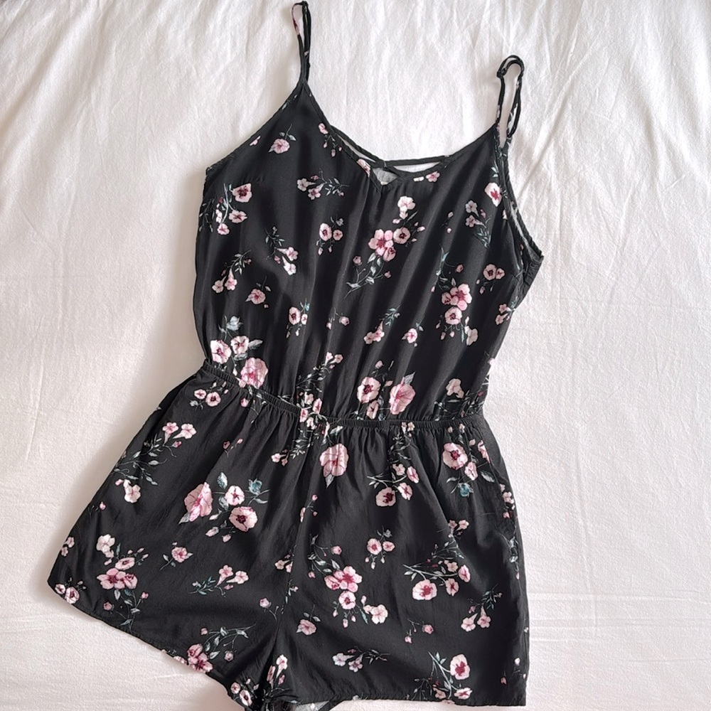 Garage Black Floral Jumpsuit